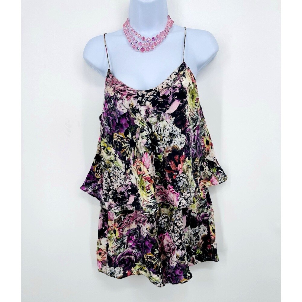 Zimmerman Pastel Floral Romper Size 1 violet silk spageti strap see measuremen